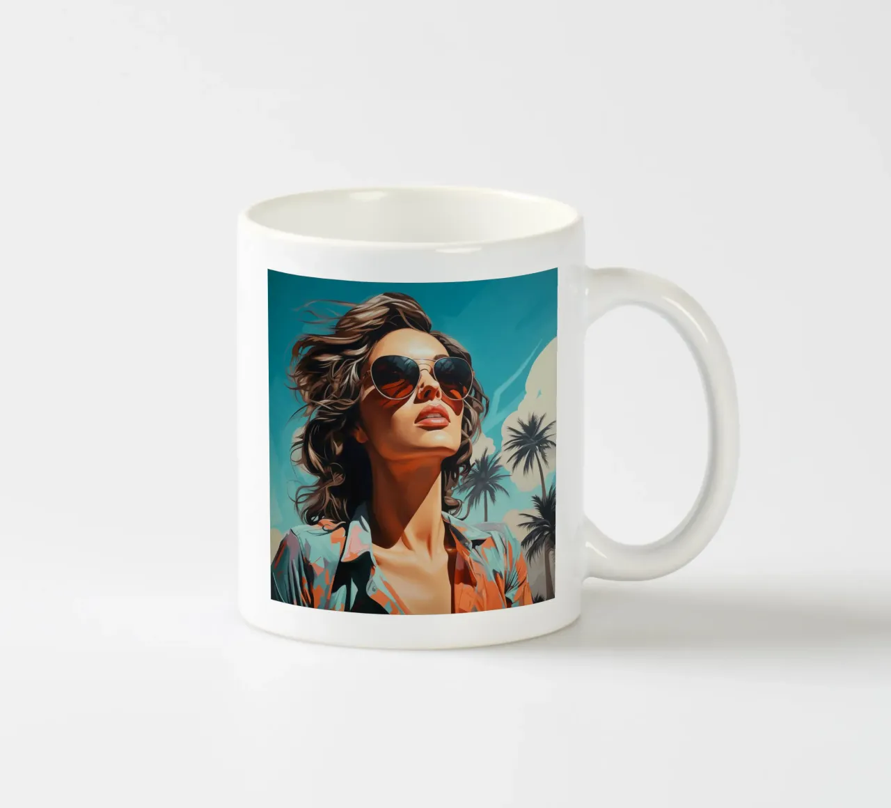 Ragazza retrò di Palm Springs tazza in ceramica da Carinaprint