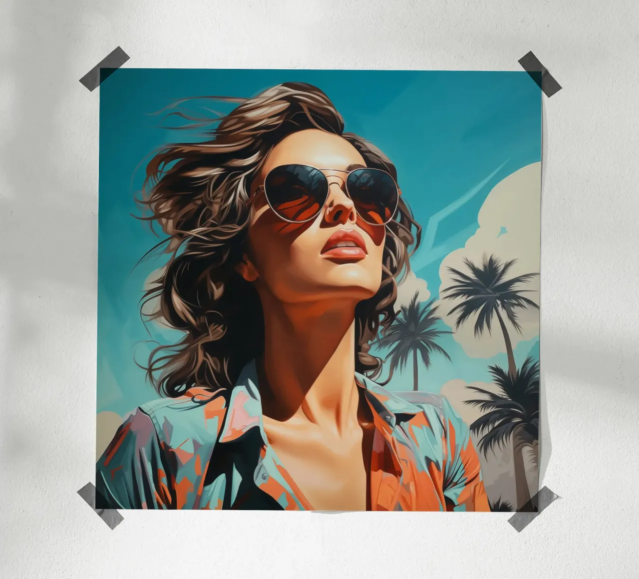 Ragazza retrò di Palm Springs carta hahnemühle da Carinaprint