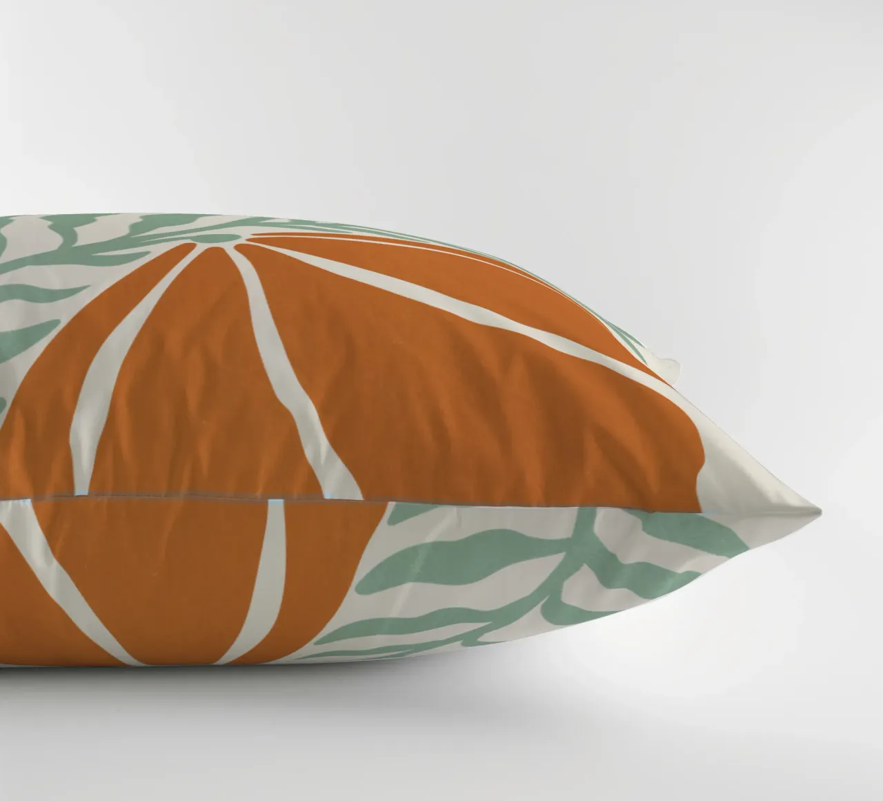 Modern Abstract Orange Floral Art, Botanical Wall Print cuscino da Studio Mooodz