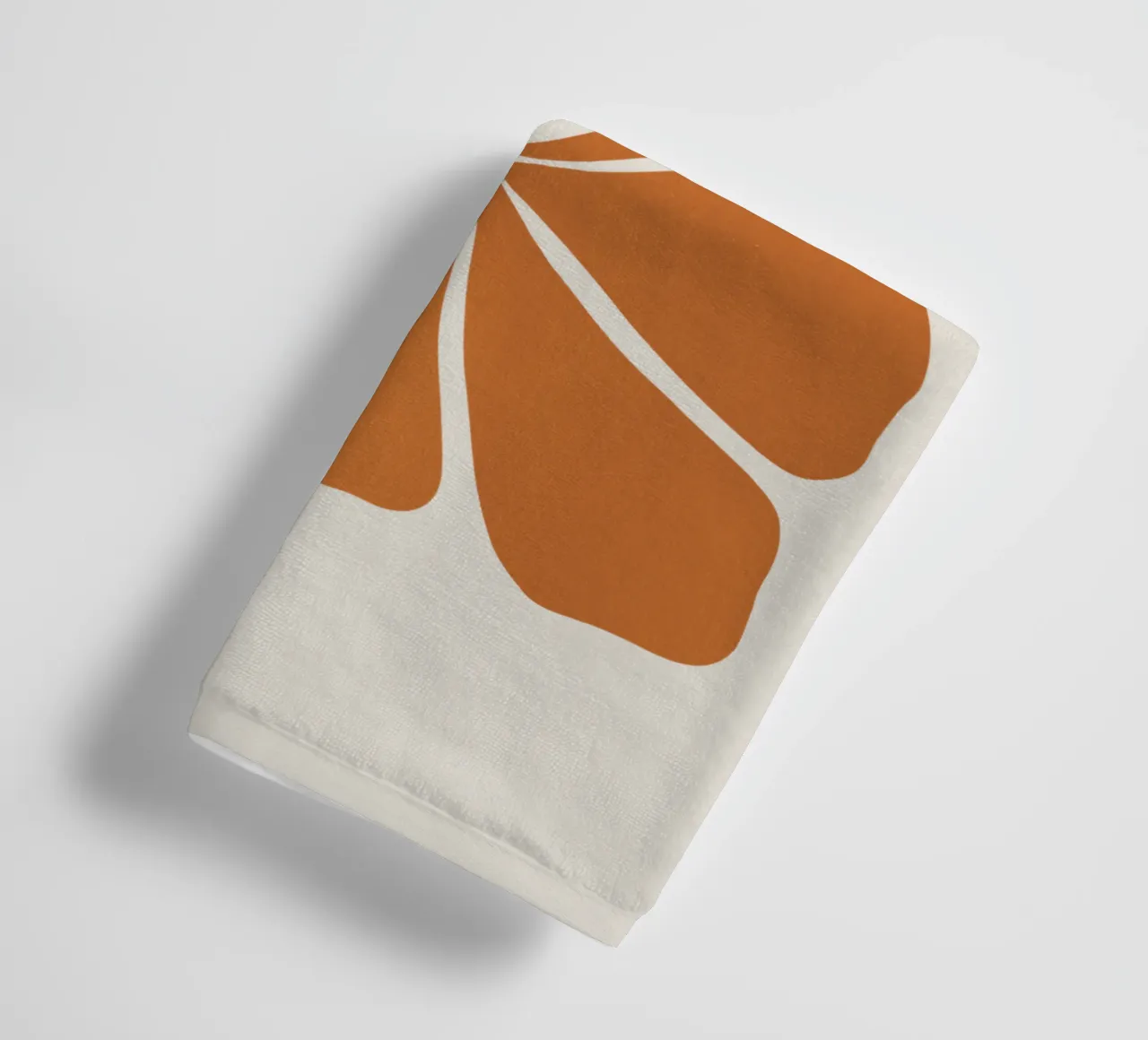 Modern Abstract Orange Floral Art, Botanical Wall Print towel by Studio Mooodz
