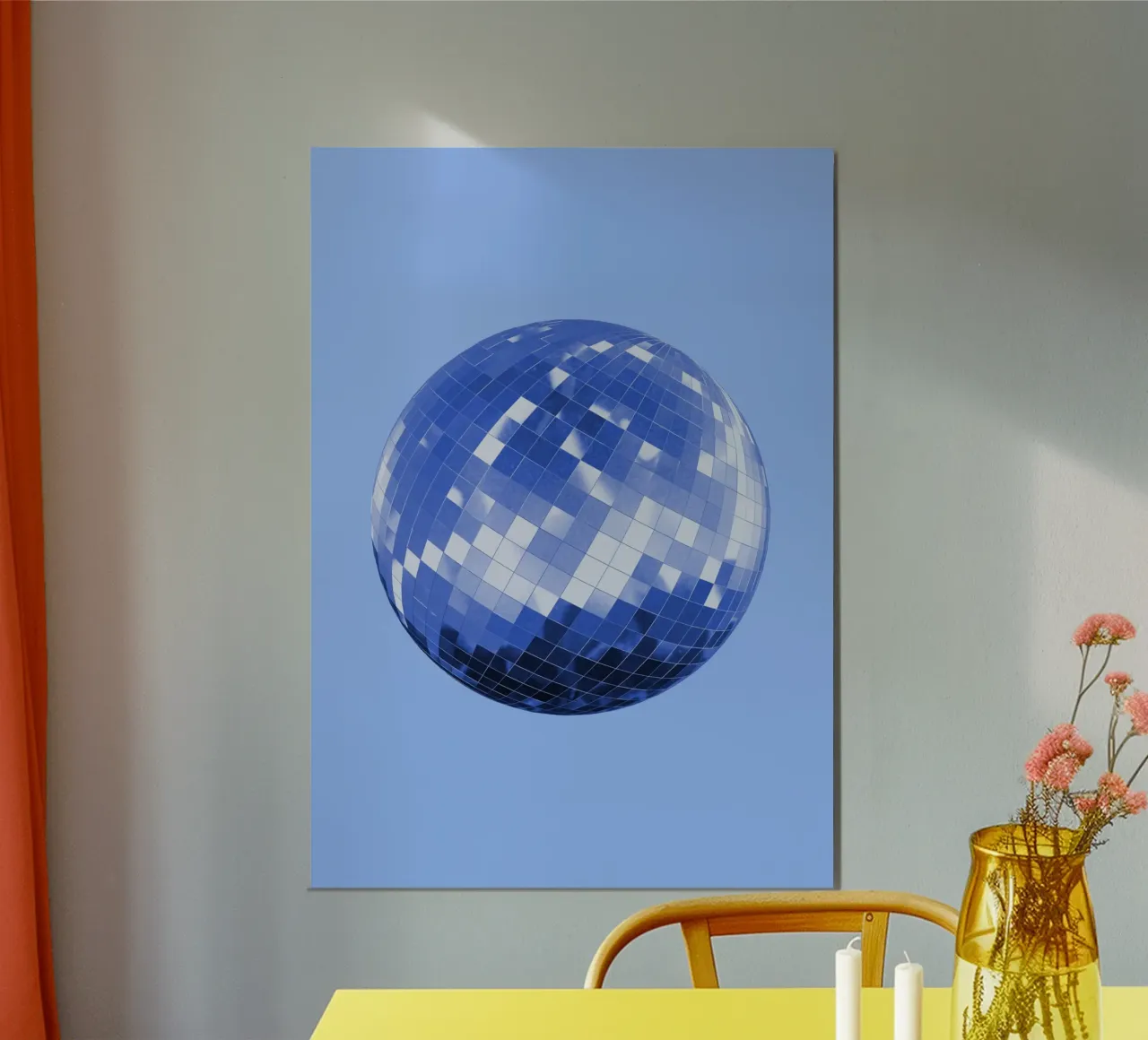 Blauwe discobal poster van Paigaam Studio