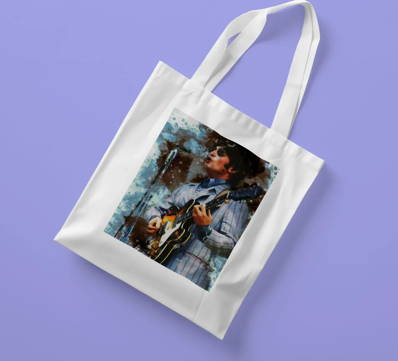 Smudge of Portrait John Lennon tote bag by Gunawan Rb