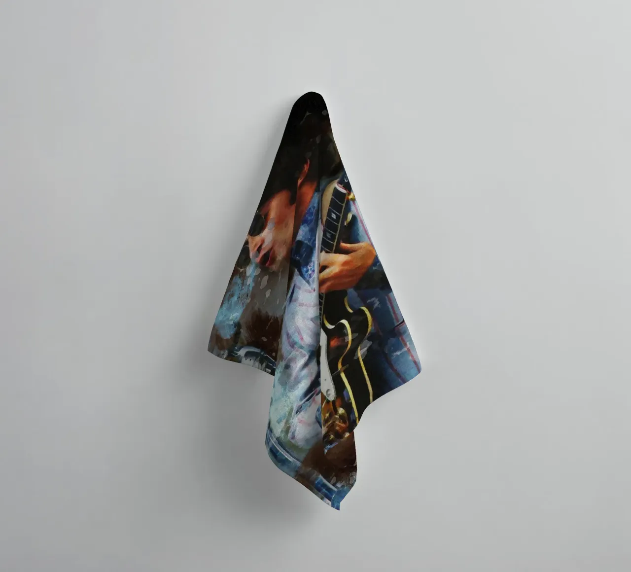 Smudge of Portrait John Lennon towel by Gunawan Rb