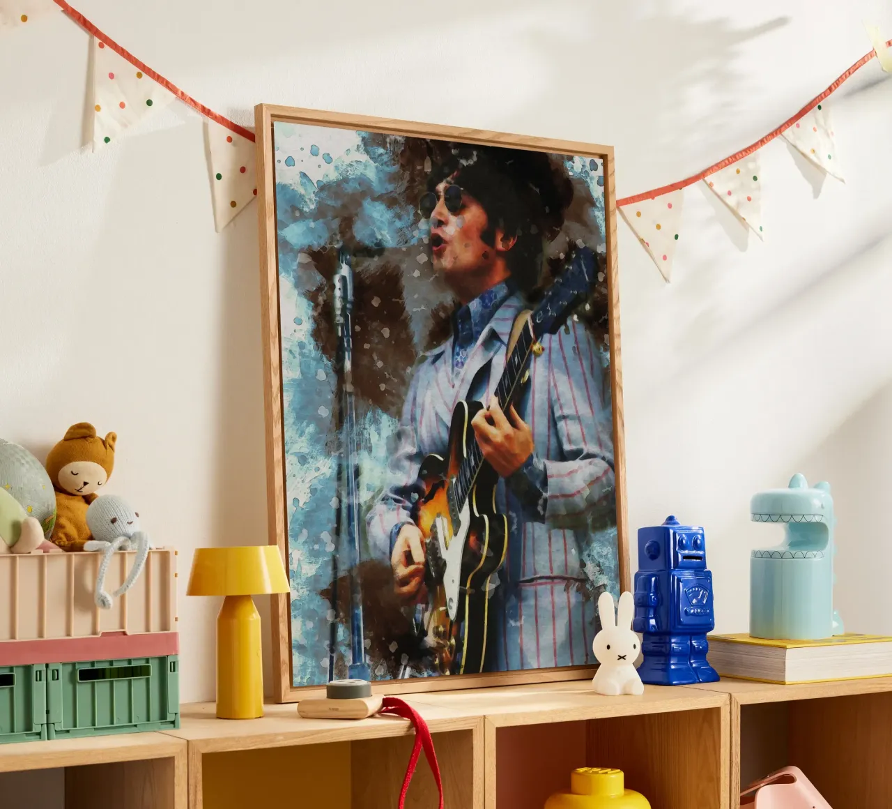 Smudge of Portrait John Lennon acrylic glass by Gunawan Rb