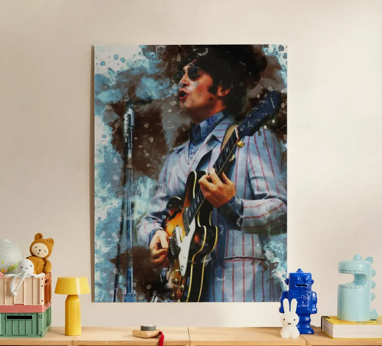 Smudge of Portrait John Lennon acrylic glass by Gunawan Rb