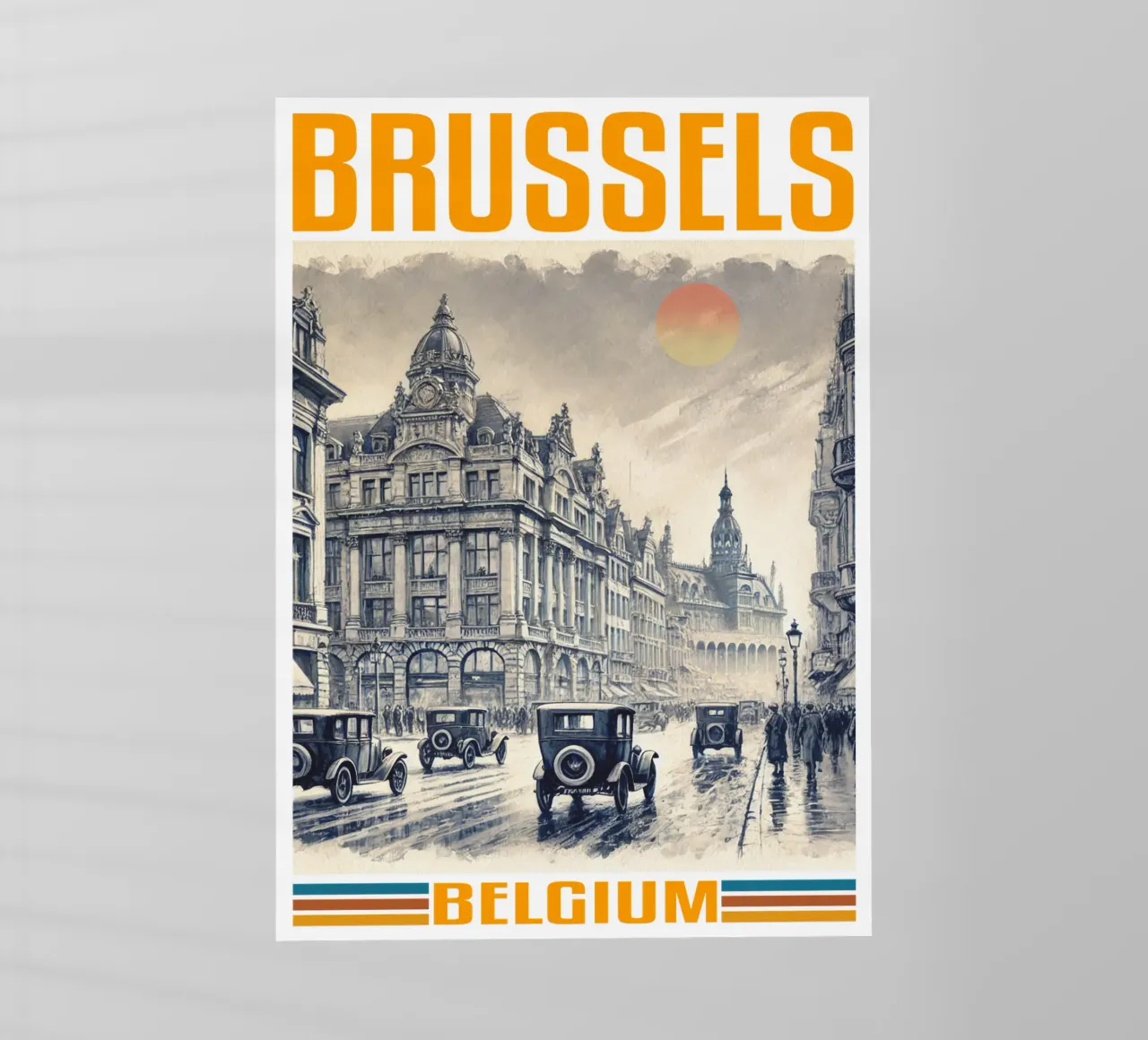 panorama della città di bruxelles anni '70 classico retrò pellicola backlit da theganduls