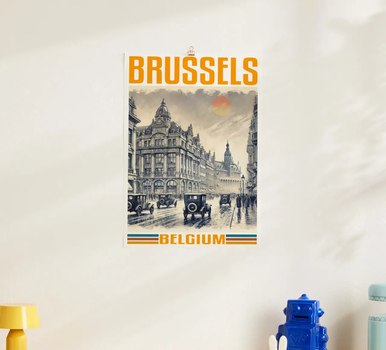 panorama della città di bruxelles anni '70 classico retrò carta hahnemühle da theganduls