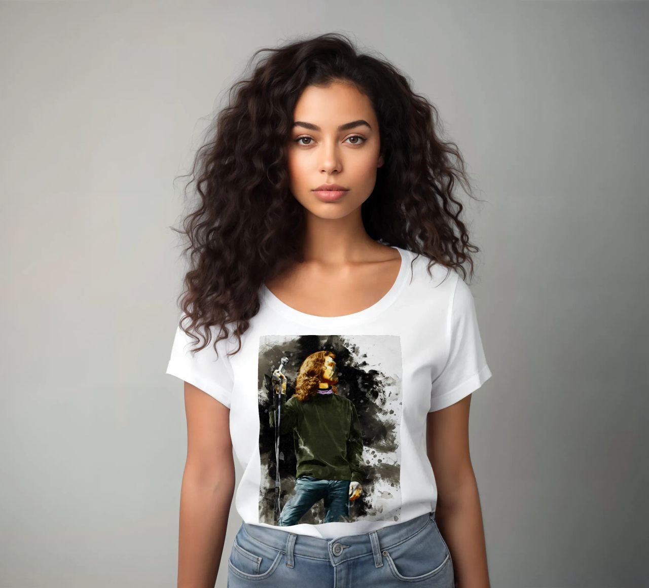Mancha de Jim Morrison camiseta de mujer de Gunawan Rb