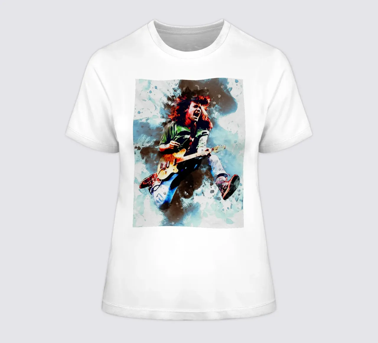 Smudge of Edward Louis Van Halen women's fitted t-shirt by Gunawan Rb
