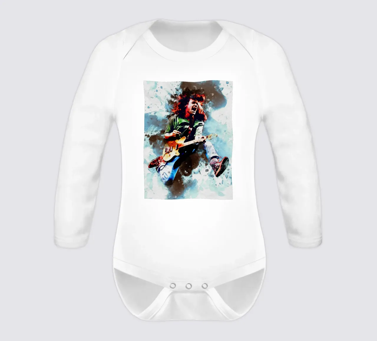 Smudge of Edward Louis Van Halen long-sleeve baby romper by Gunawan Rb