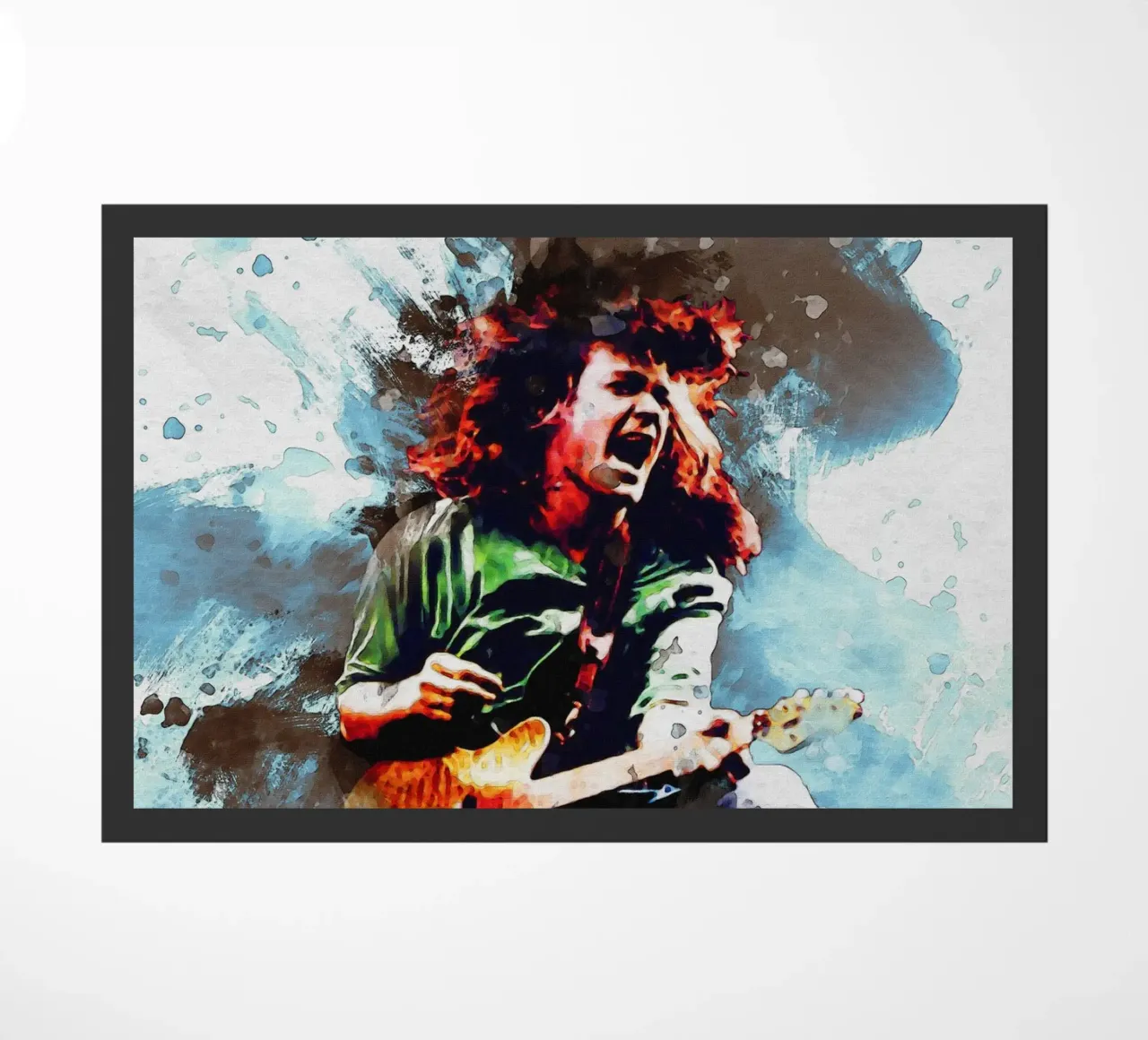 Smudge of Edward Louis Van Halen doormat by Gunawan Rb