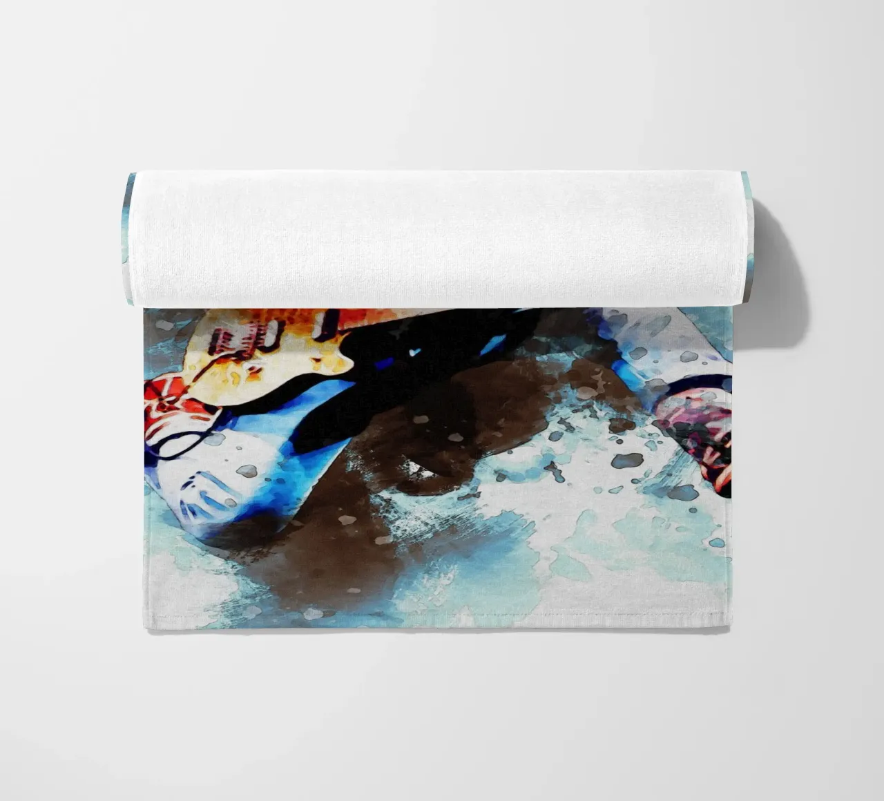 Smudge of Edward Louis Van Halen beach towel by Gunawan Rb