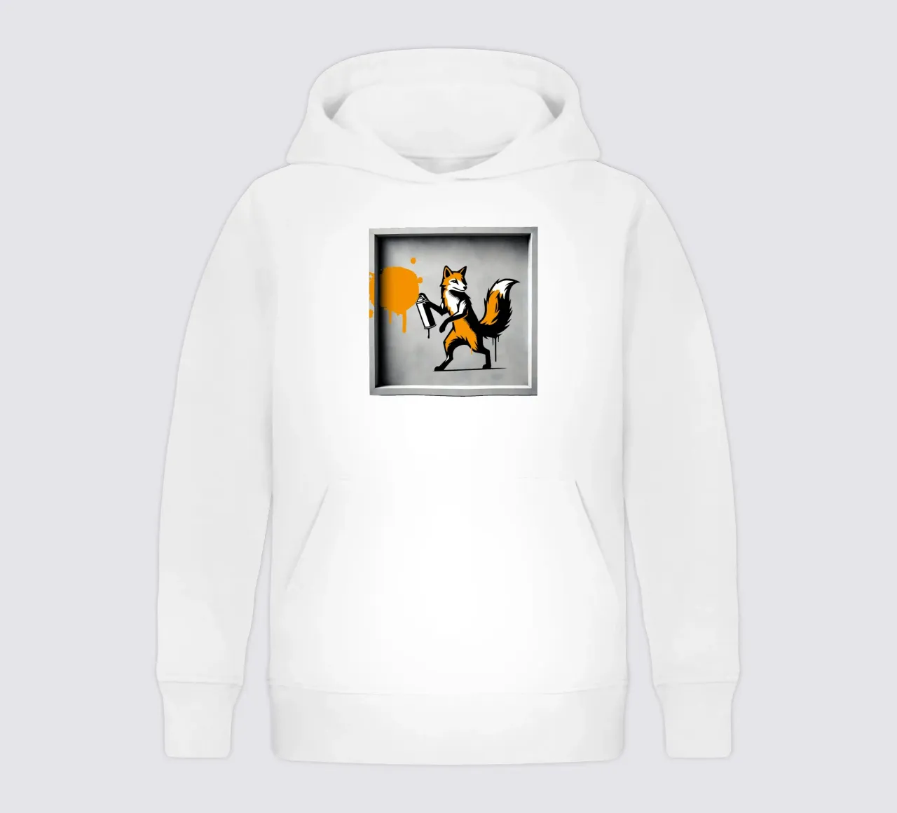 Volpe graffitara in stile stencil creativo felpa bambino con cappuccio da namosh