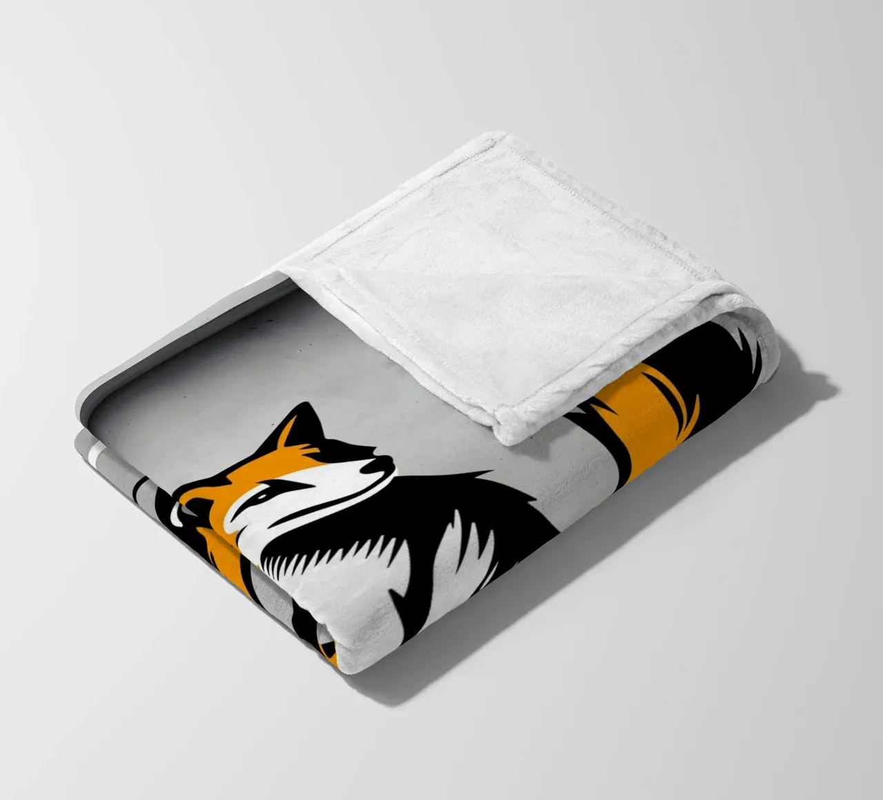 Volpe graffitara in stile stencil creativo coperta in pile da namosh
