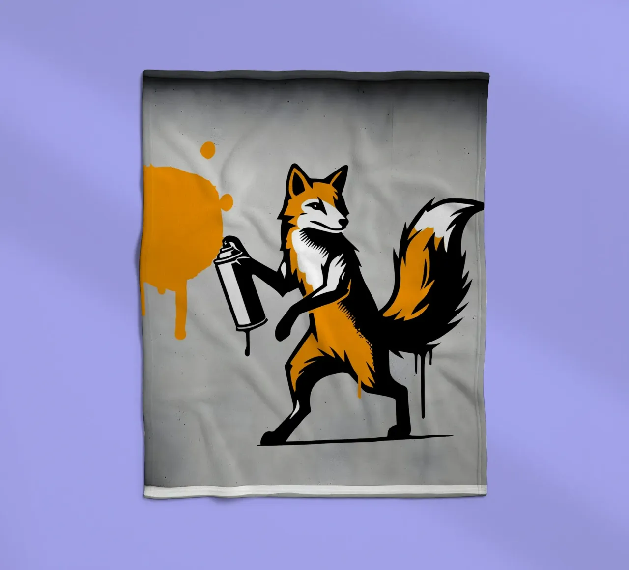 Volpe graffitara in stile stencil creativo coperta in pile da namosh