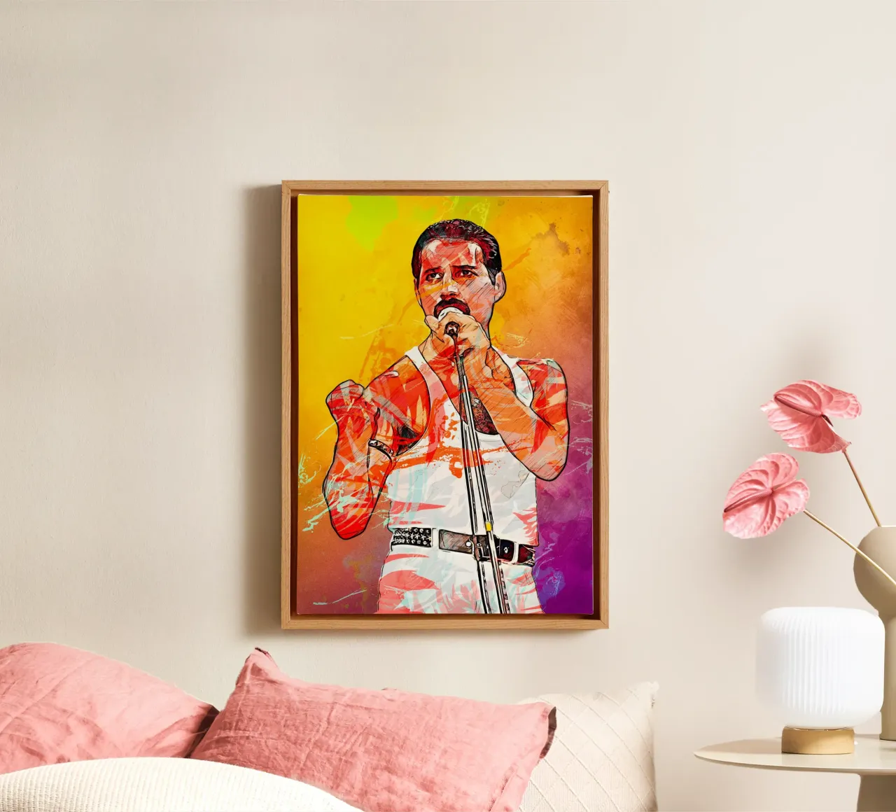 Freddie Mercury tela con Cornice a cassetta da tenten