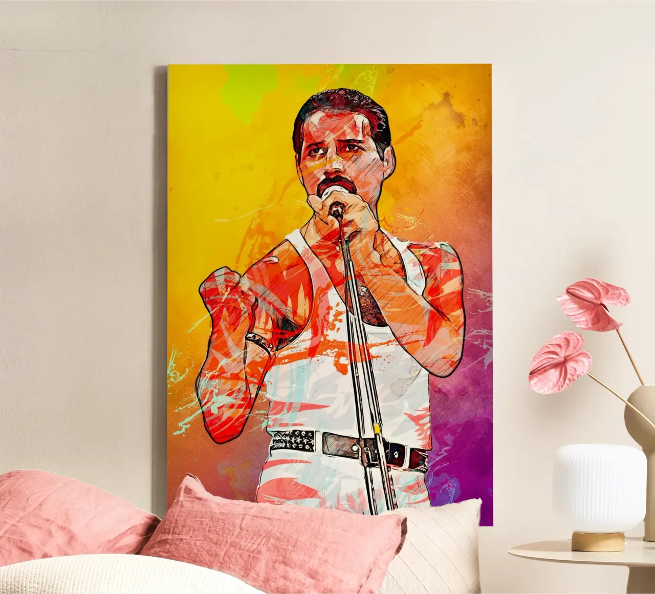 Freddie Mercury tela con Cornice a cassetta da tenten