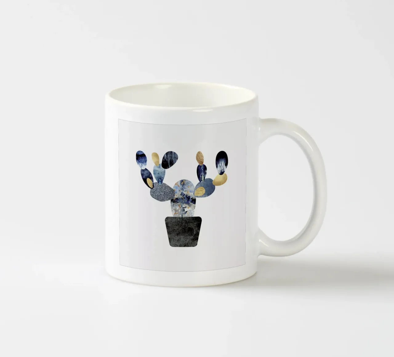 Blue and Gold Cactus tazza in ceramica da Elisabeth Fredriksson