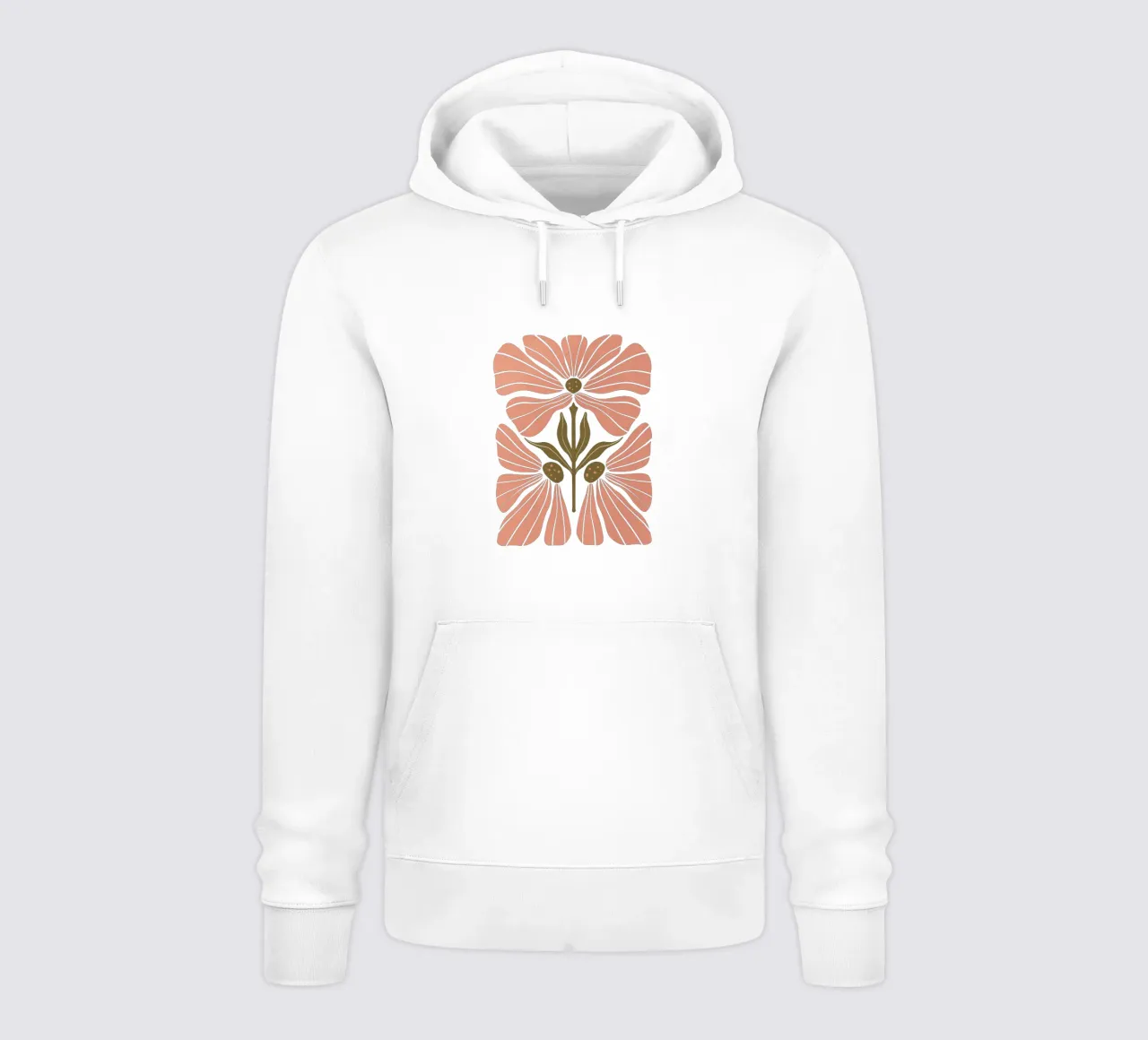 Abstract Pink Floral Wall Art, Minimalist Botanical Print felpa con cappuccio da Studio Mooodz