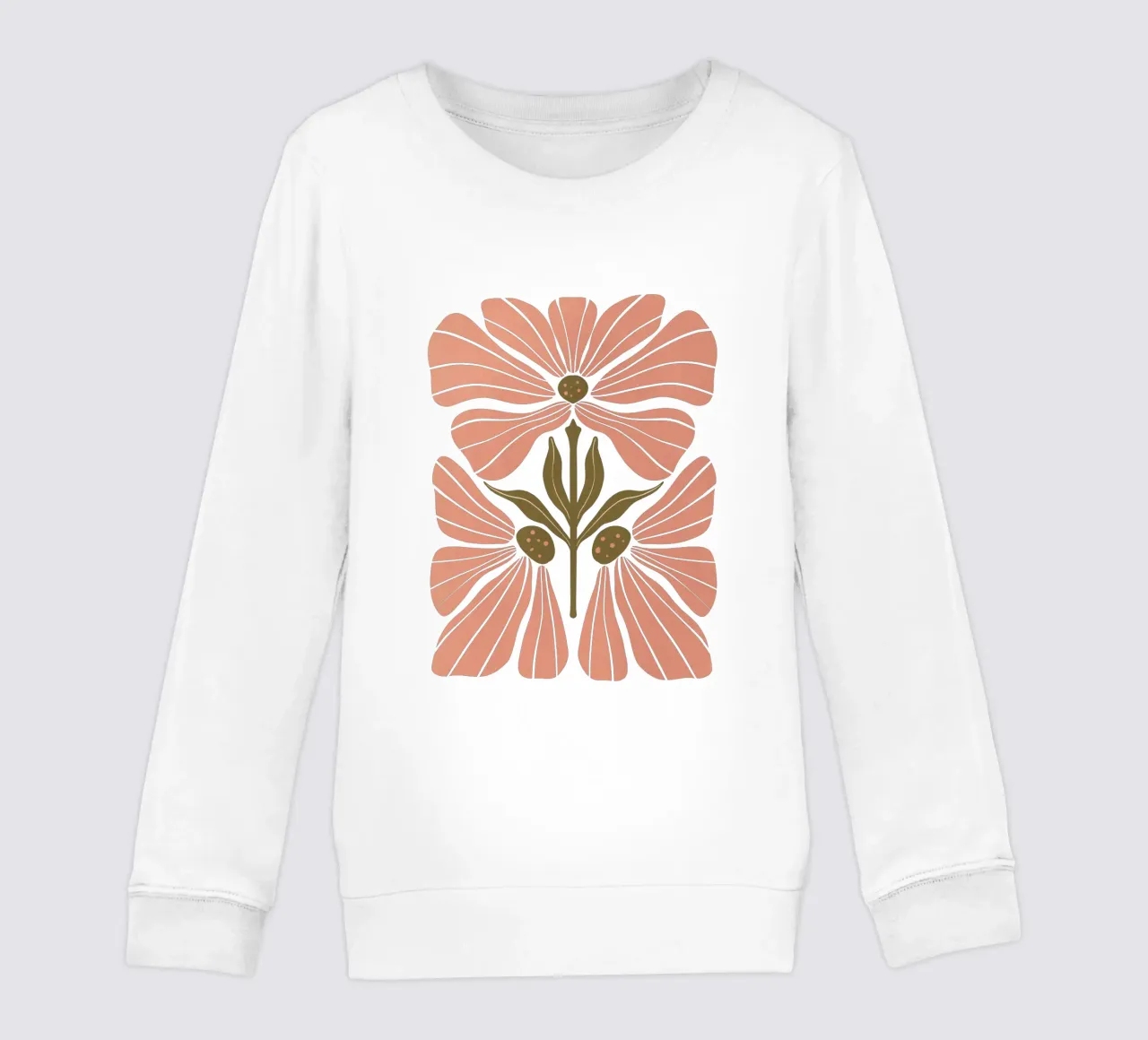 Abstract Pink Floral Wall Art, Minimalist Botanical Print felpa bambino da Studio Mooodz