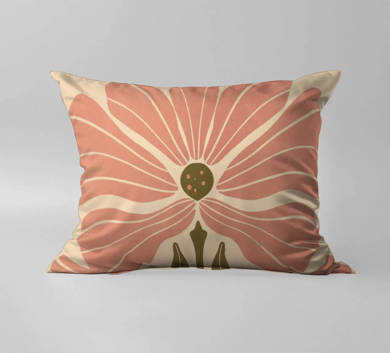 Abstract Pink Floral Wall Art, Minimalist Botanical Print cuscino da Studio Mooodz