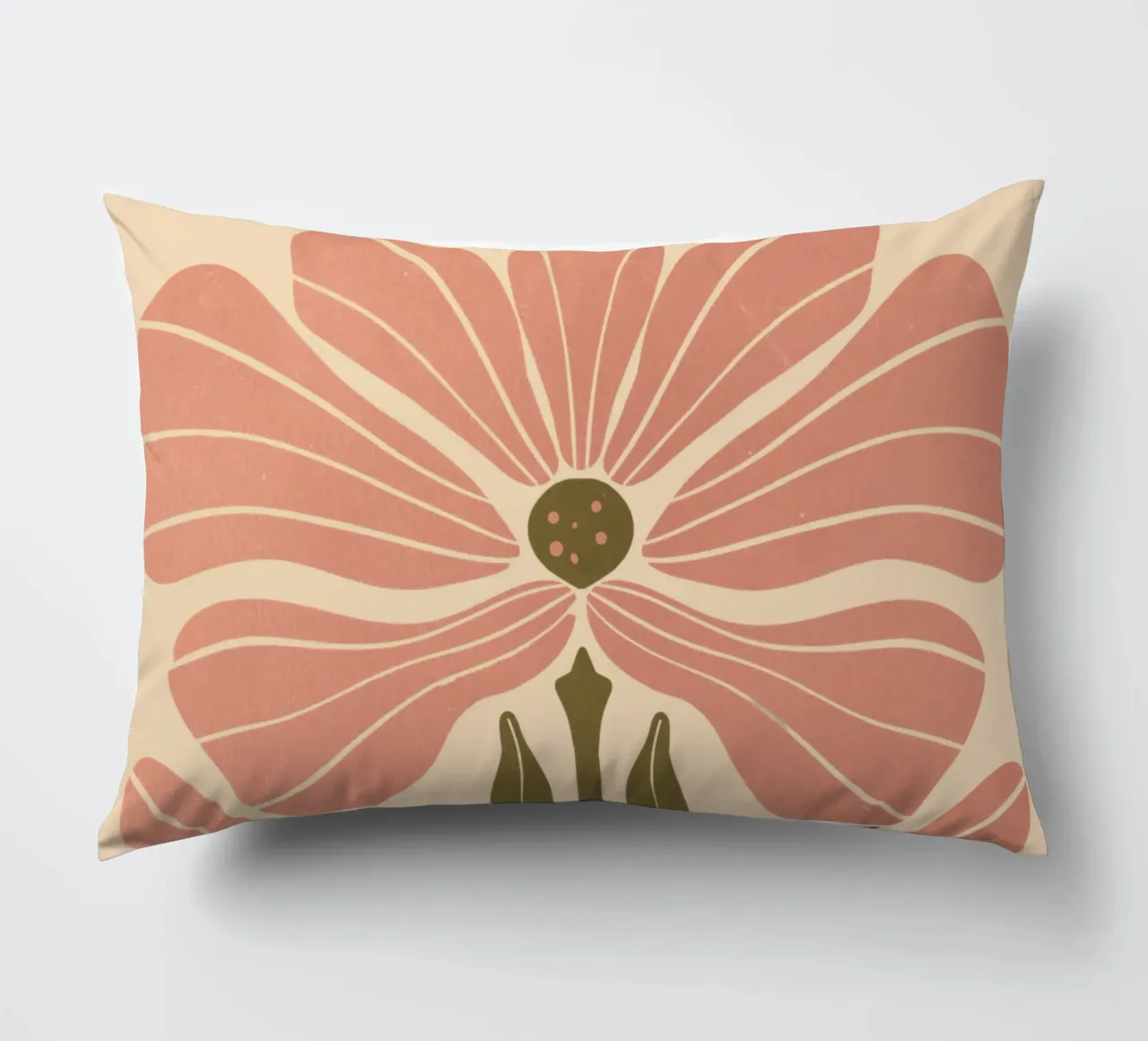 Abstract Pink Floral Wall Art, Minimalist Botanical Print cuscino da Studio Mooodz