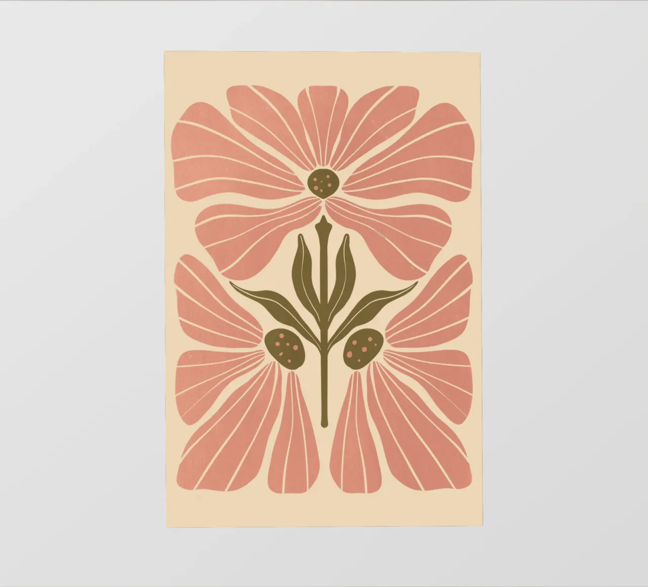 Abstract Pink Floral Wall Art, Minimalist Botanical Print pellicola backlit da Studio Mooodz