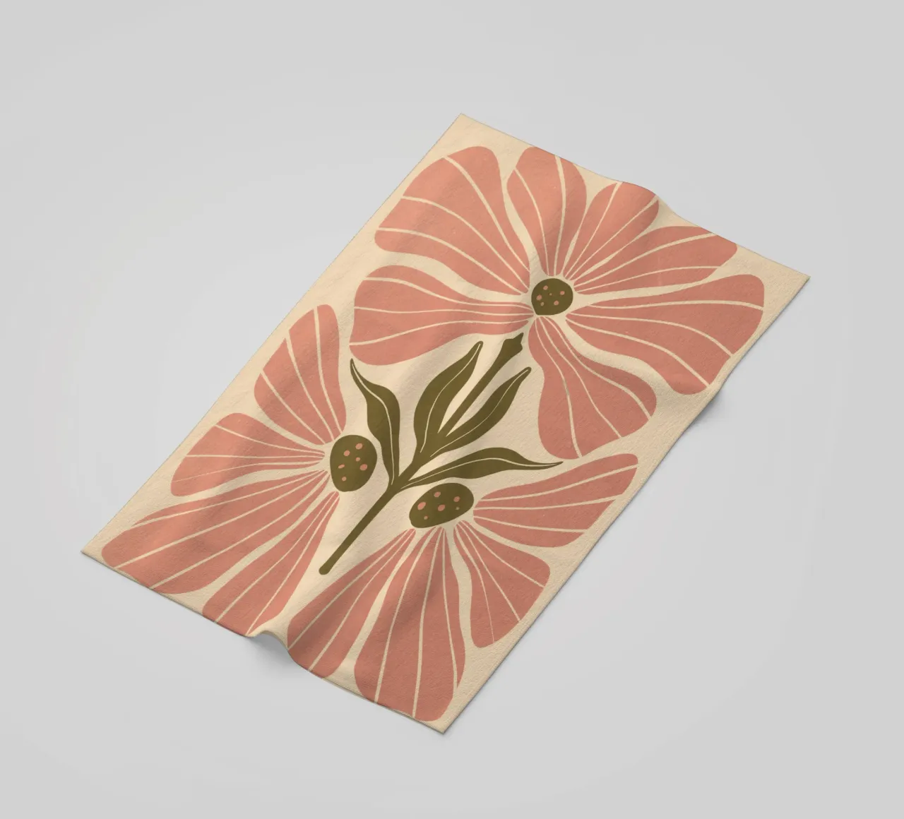 Abstract Pink Floral Wall Art, Minimalist Botanical Print telo mare da Studio Mooodz