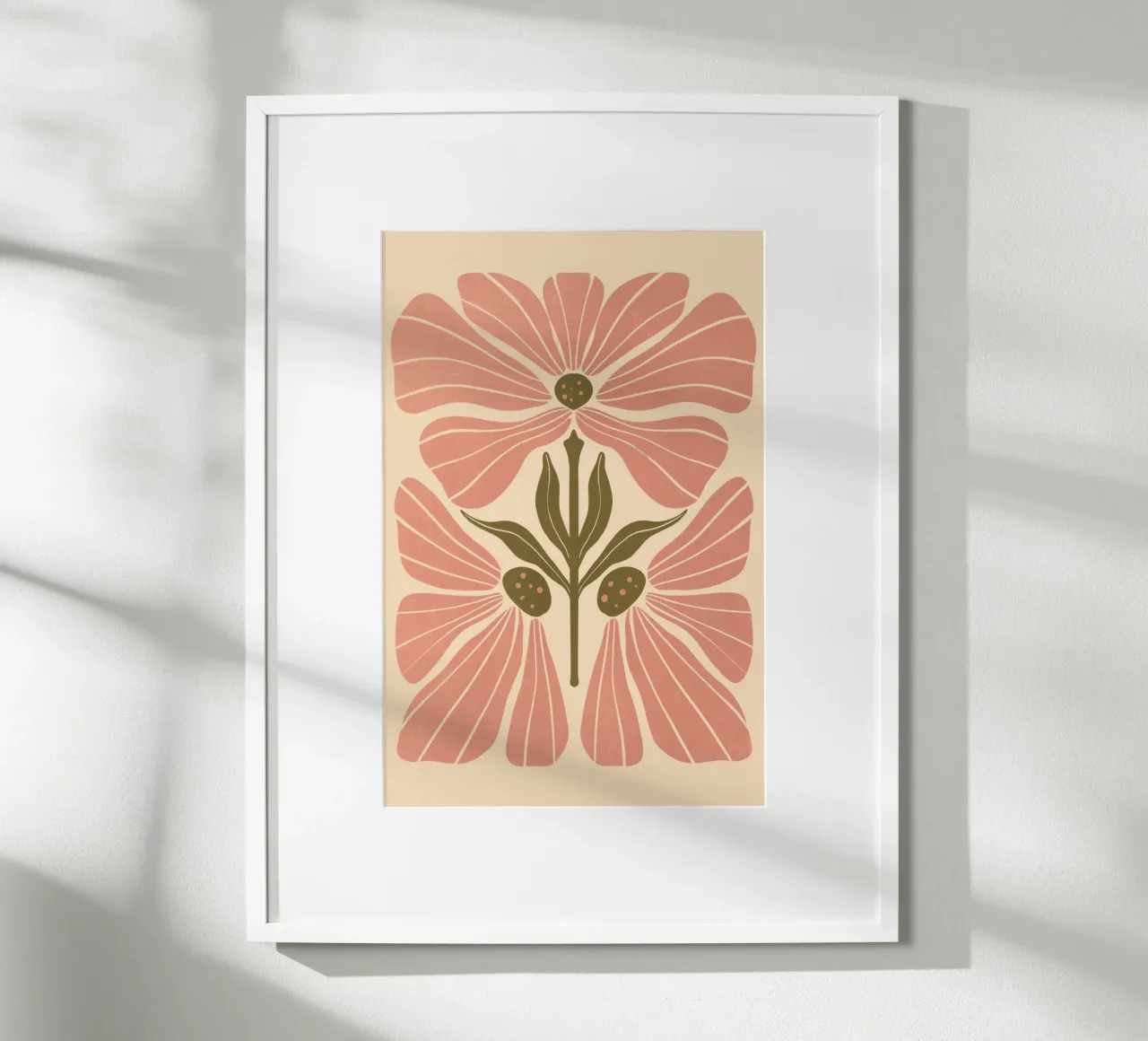 Abstract Pink Floral Wall Art, Minimalist Botanical Print poster da Studio Mooodz
