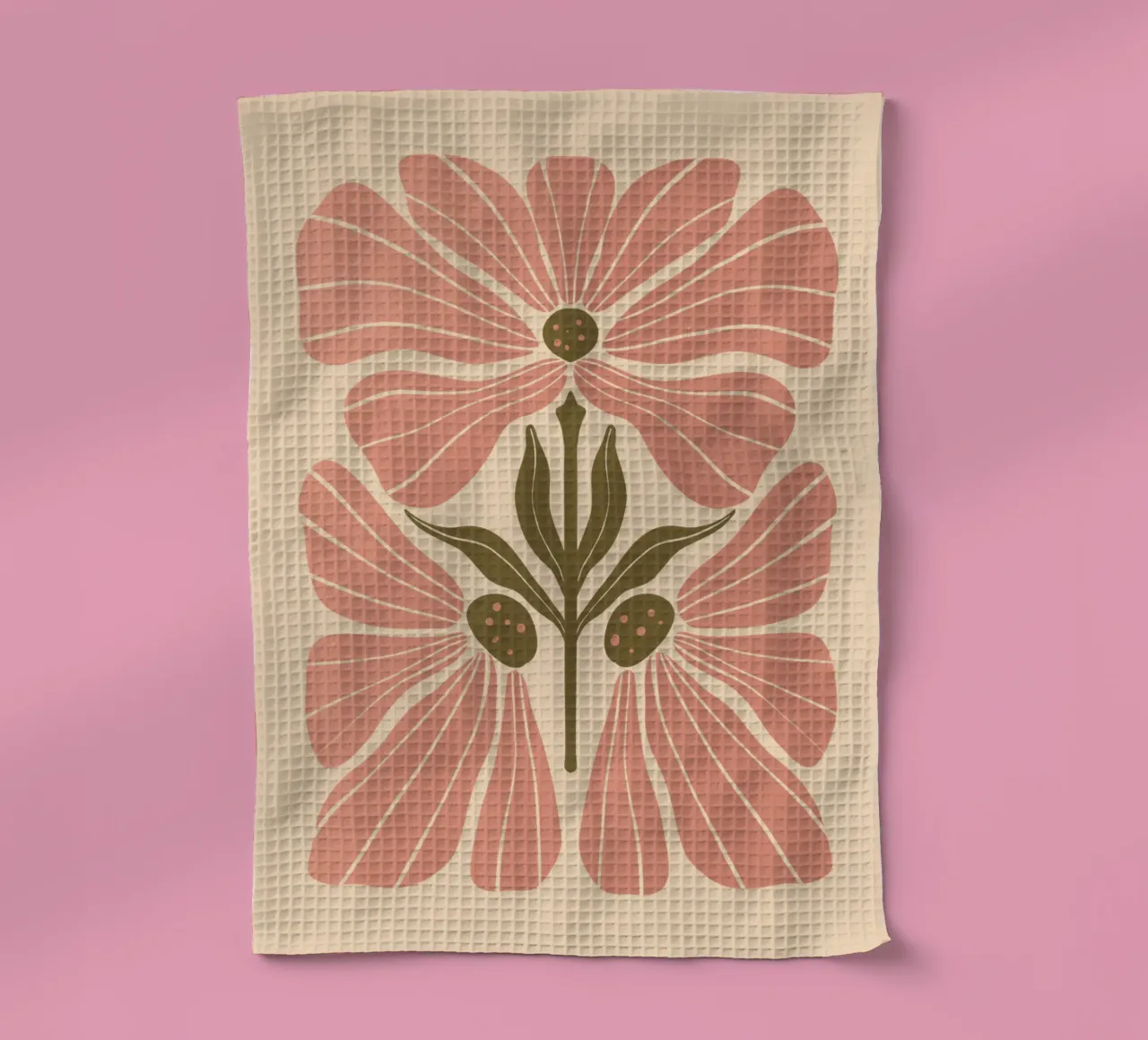 Abstract Pink Floral Wall Art, Minimalist Botanical Print canovaccio da cucina da Studio Mooodz