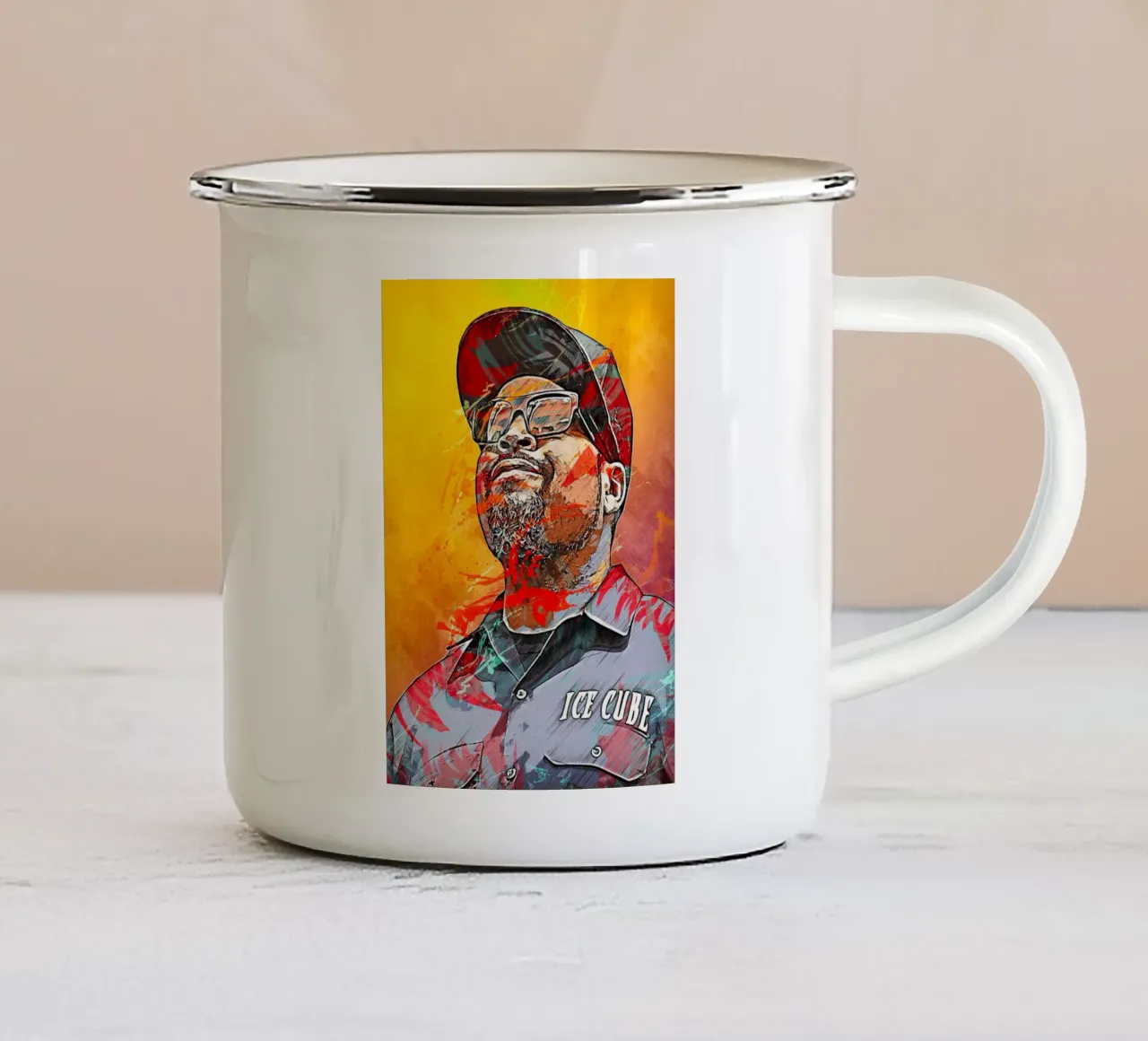 Ice Cube emaille mok van tenten