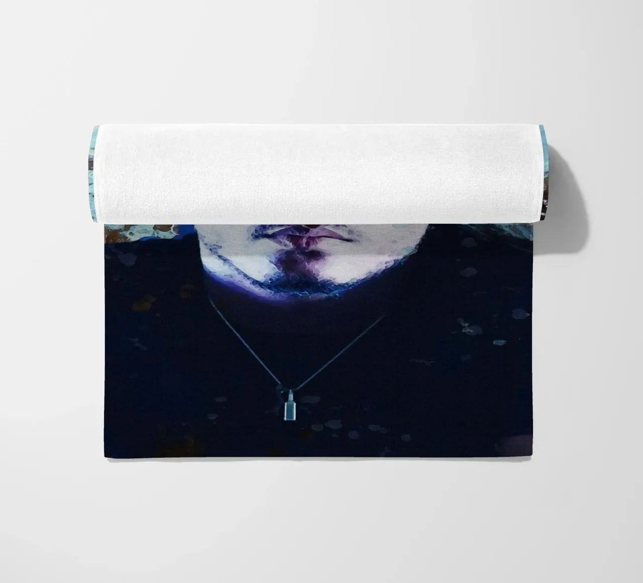 Smudge of Portrait Juice WRLD beach towel by Gunawan Rb