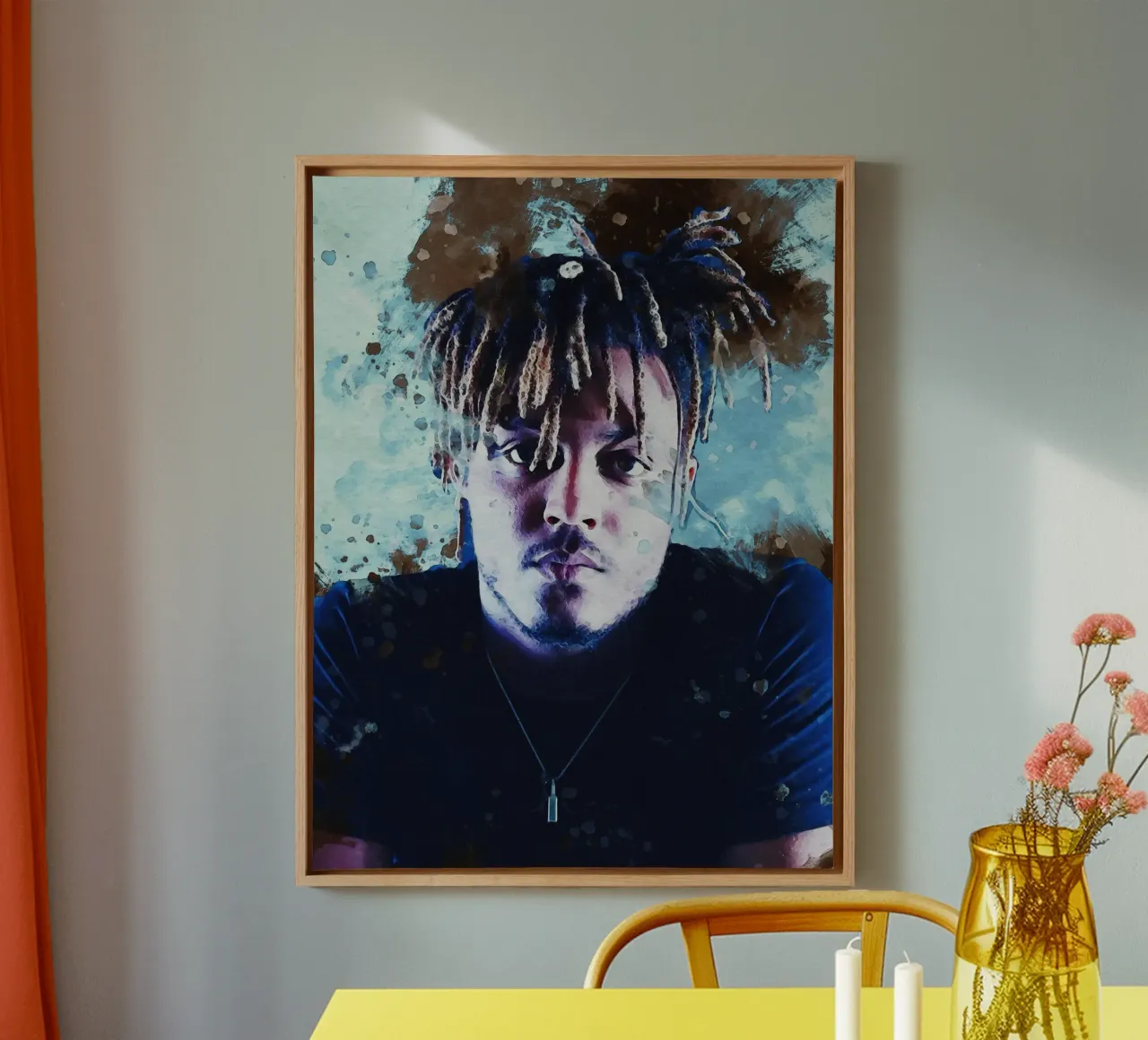 Smudge of Portrait Juice WRLD canvas by Gunawan Rb