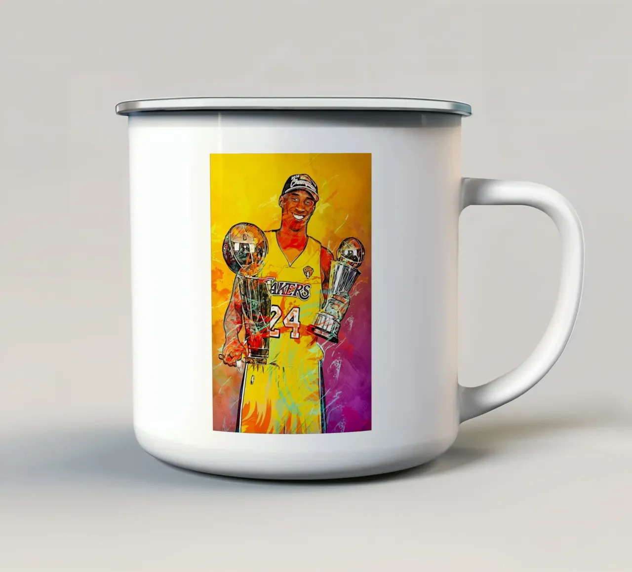 Kobe Bryant LA Lakers tazza in smalto da tenten