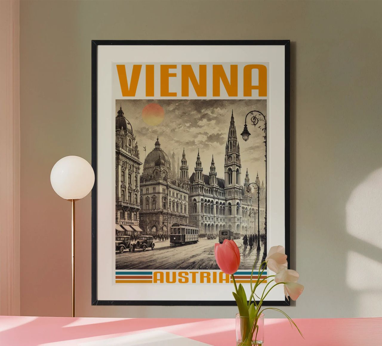wien stadtpanorama 70er Jahre klassisch retro Poster von theganduls
