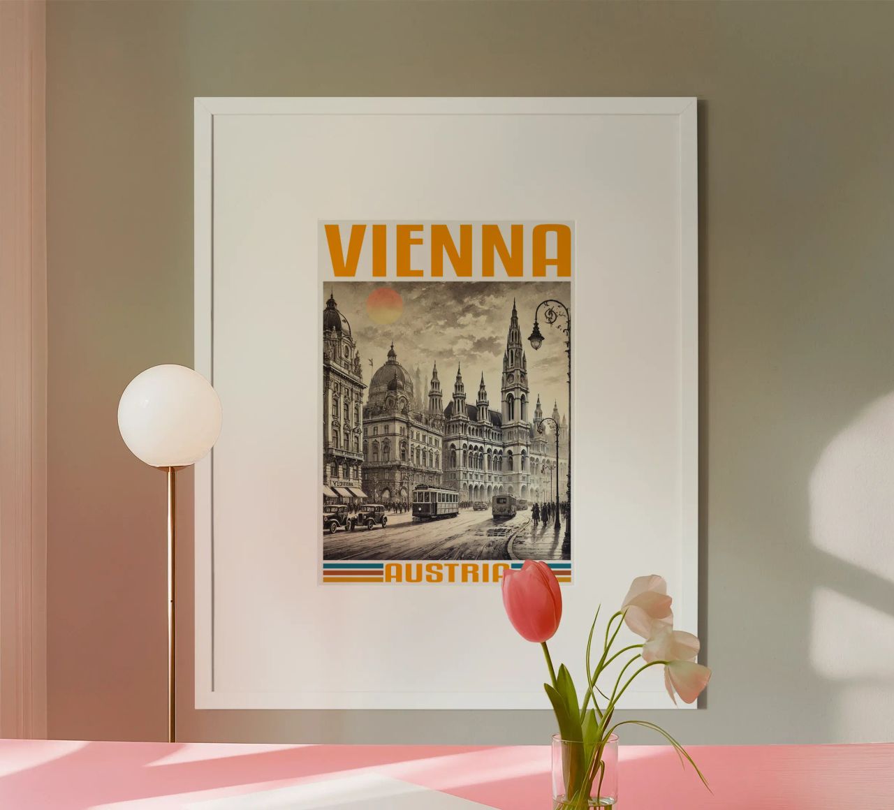 wien stadtpanorama 70er Jahre klassisch retro Poster von theganduls