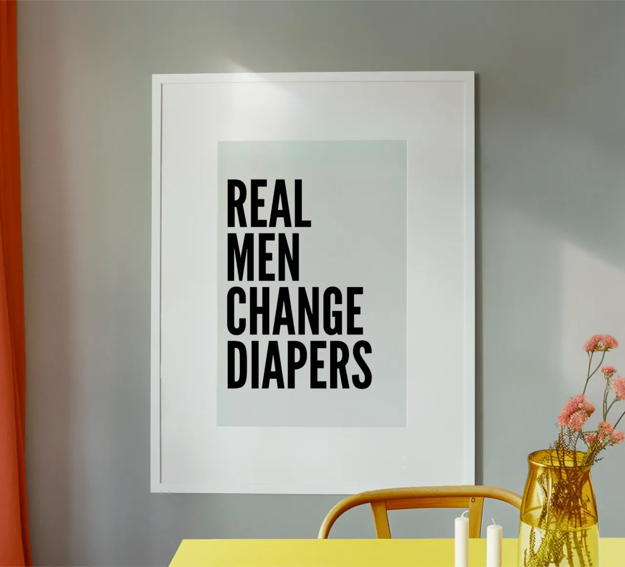 Diapers poster with plastic frame by Mottos by Sinan Saydik