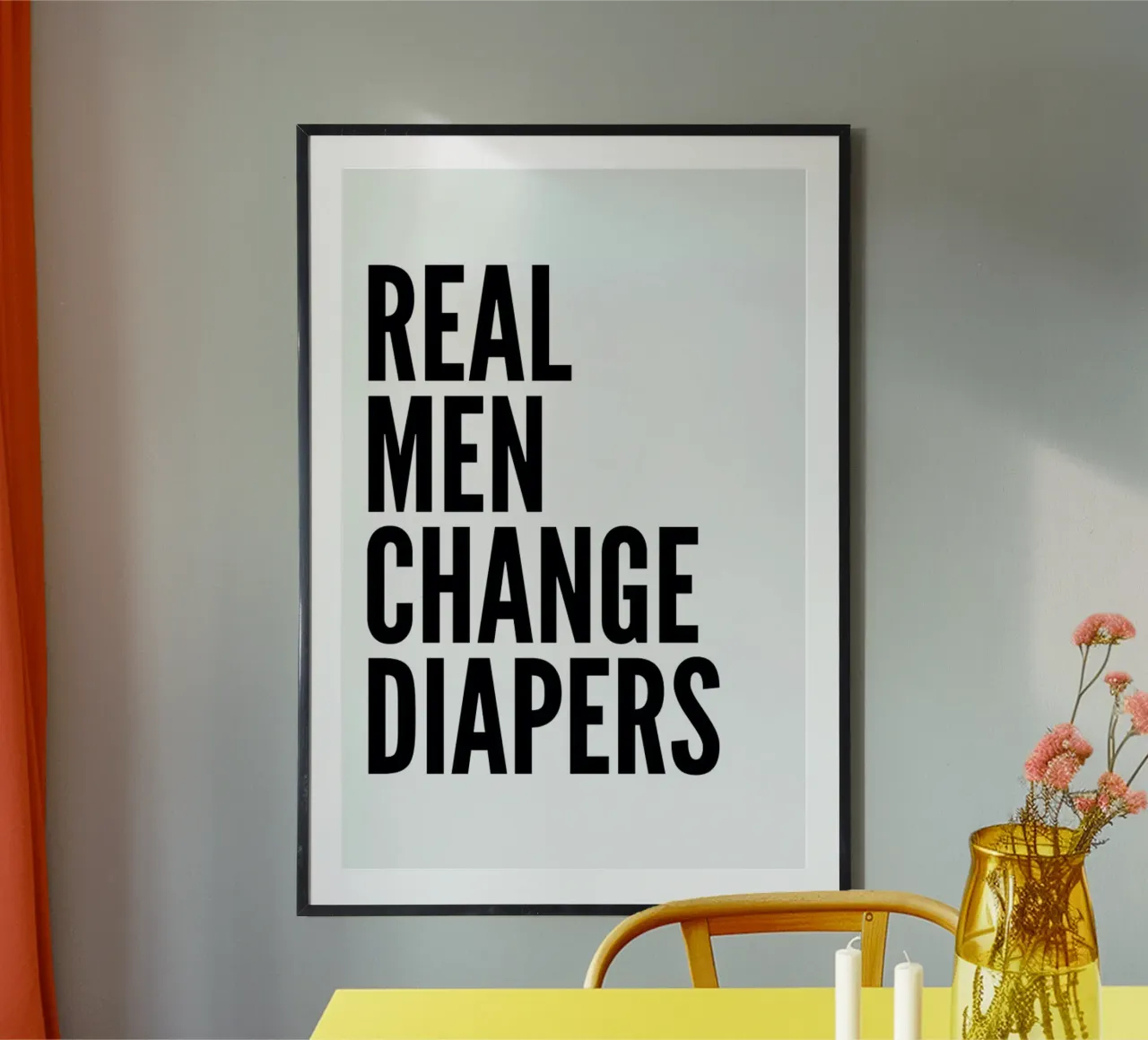 Diapers poster with plastic frame by Mottos by Sinan Saydik