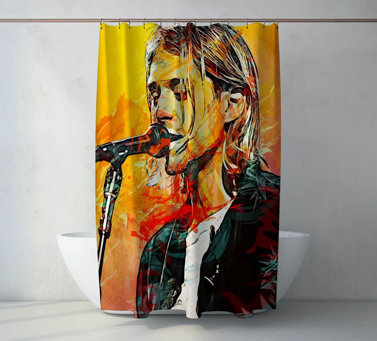 Kurt Cobain shower curtain by tenten