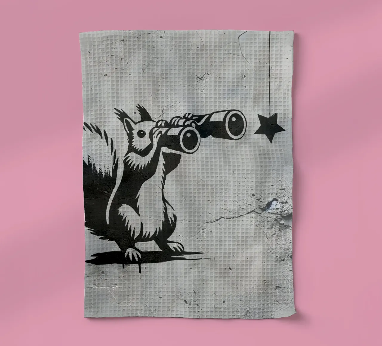 Squirrel with binoculars - In search of the stars tea towel by namosh