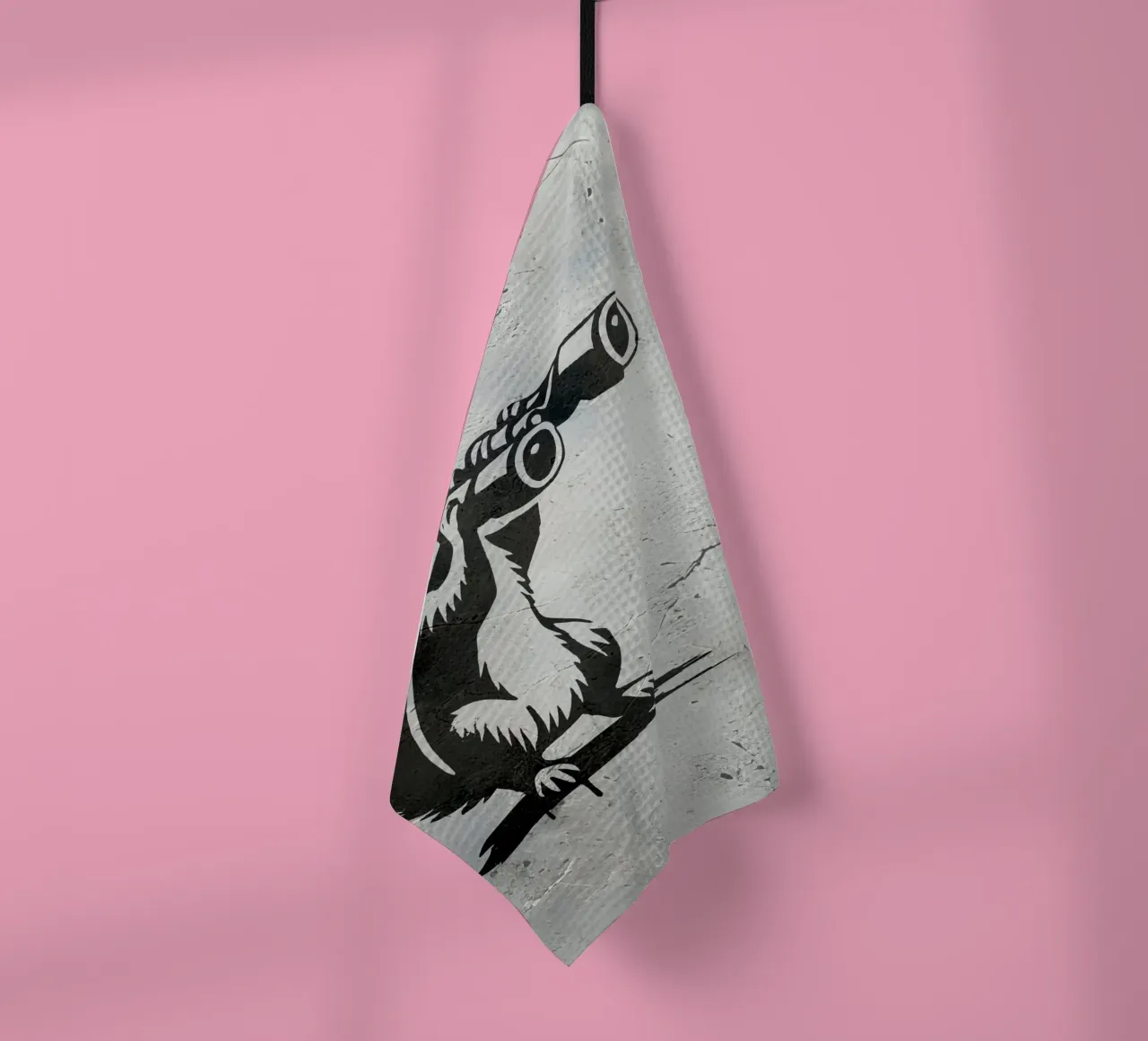 Squirrel with binoculars - In search of the stars tea towel by namosh