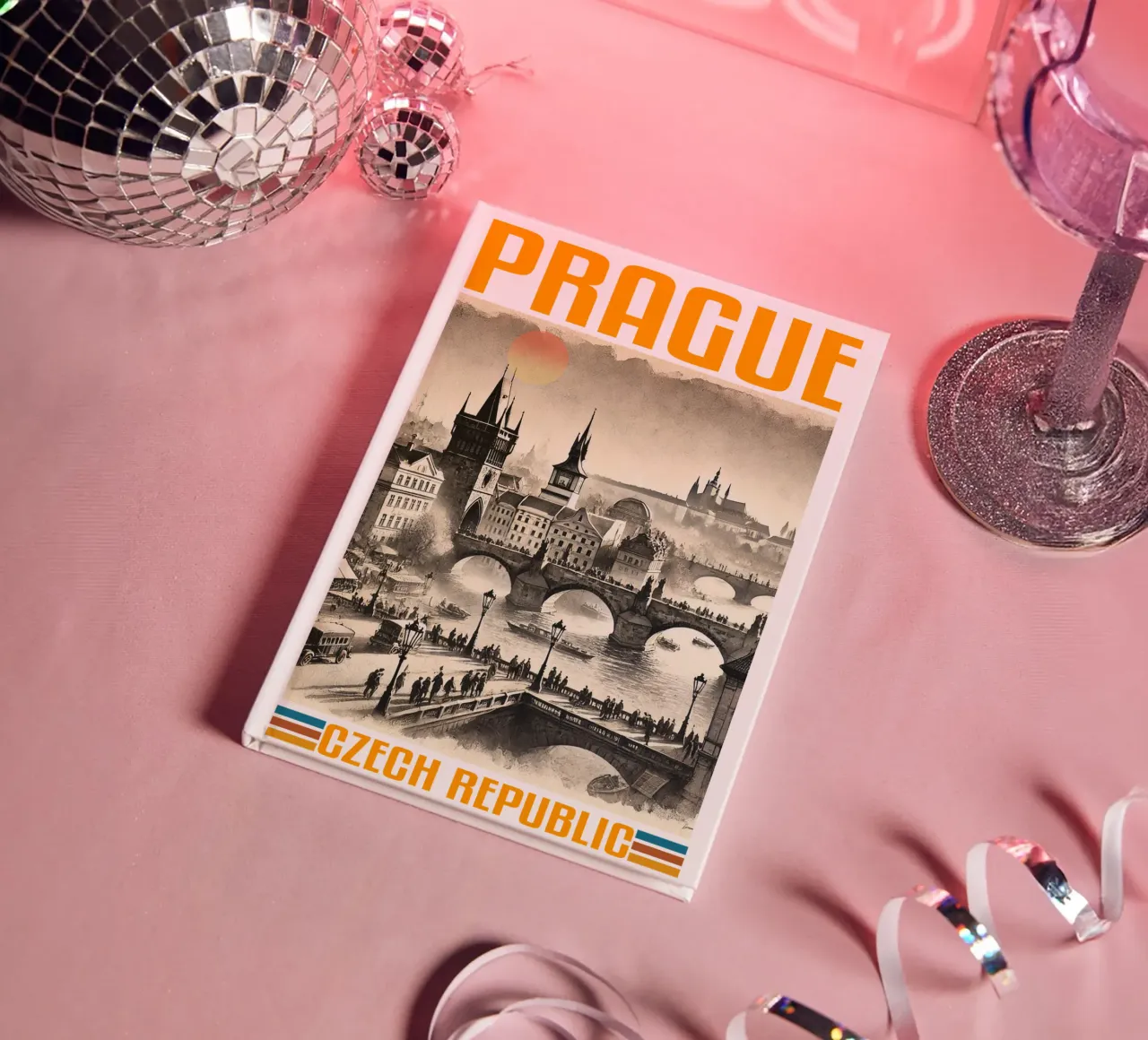 panorama della città di praga anni '70 classico retrò diario da theganduls