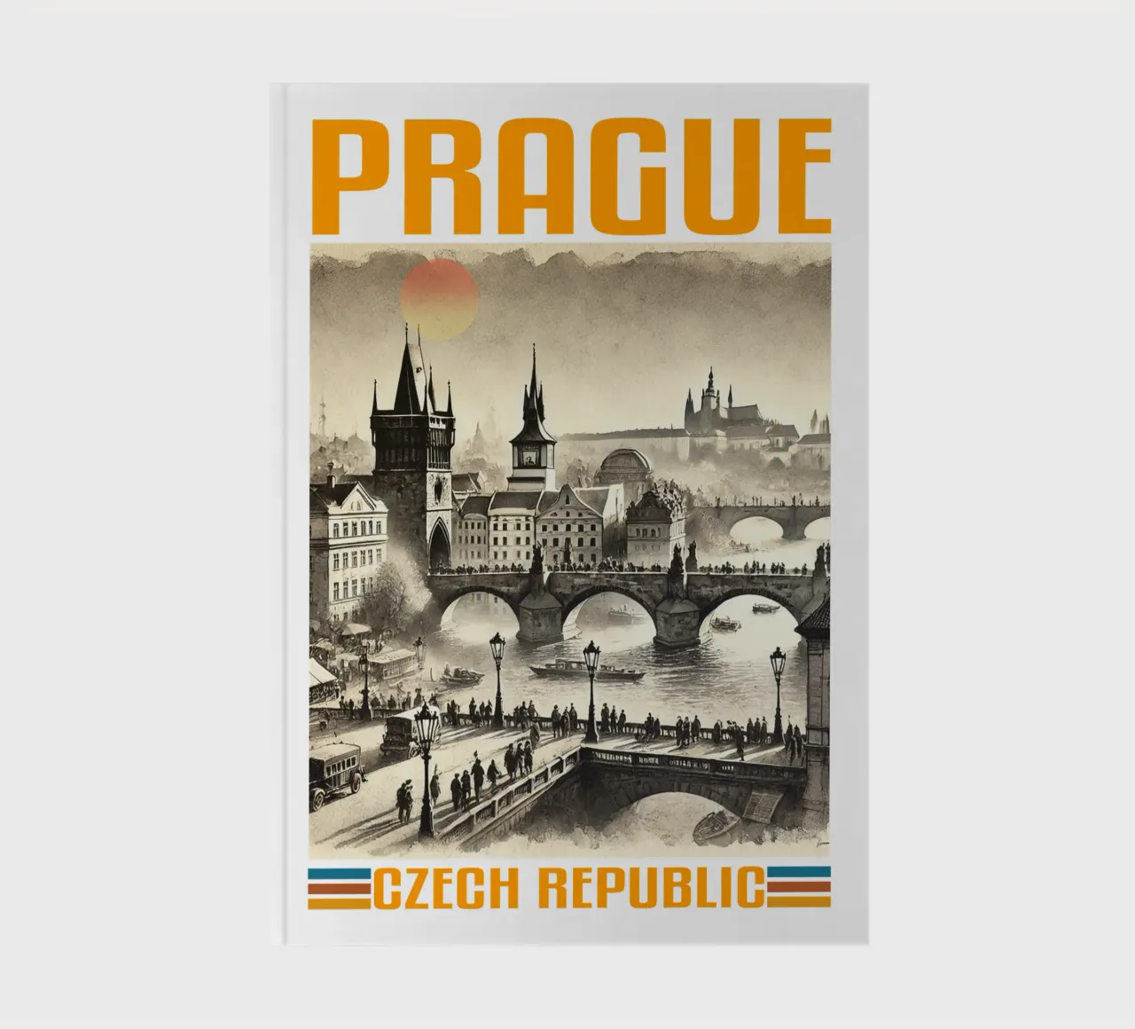 panorama della città di praga anni '70 classico retrò diario da theganduls