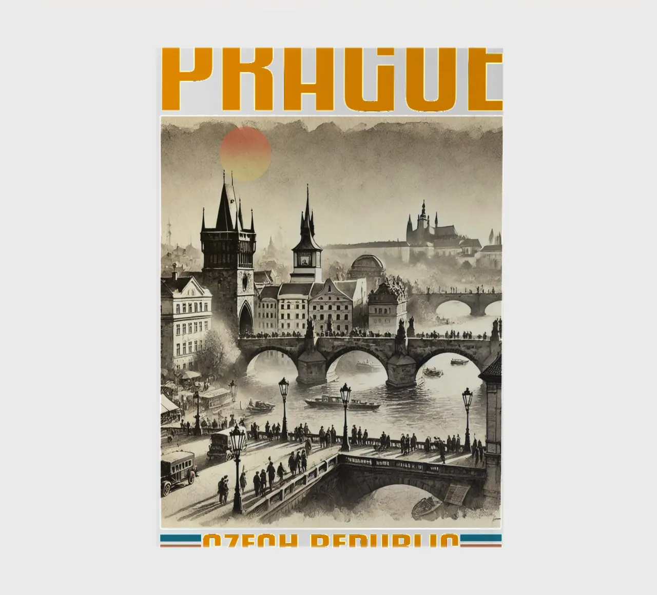 panorama della città di praga anni '70 classico retrò diario da theganduls