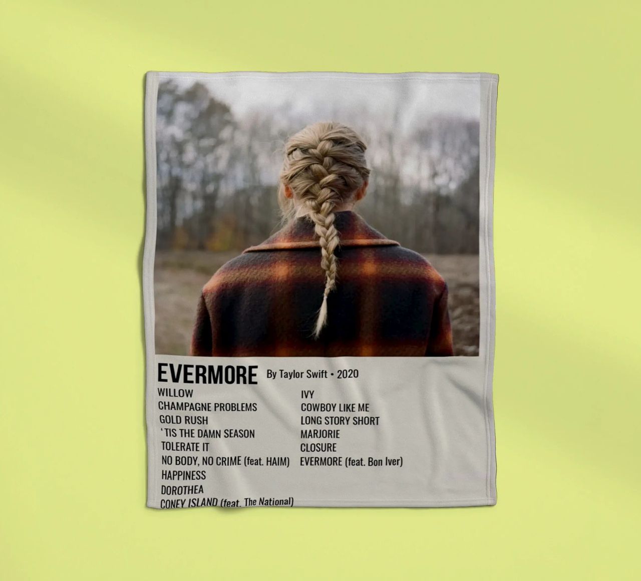 EVERMORE By Taylor Swift • 2020 coperta in pile da SoundStudio