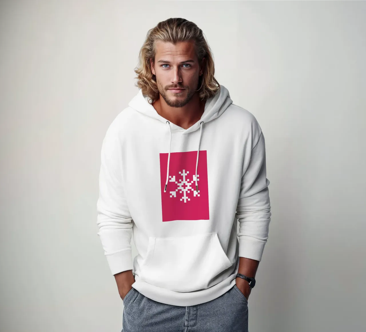 Pink Snowflake 2 felpa con cappuccio da Studio One