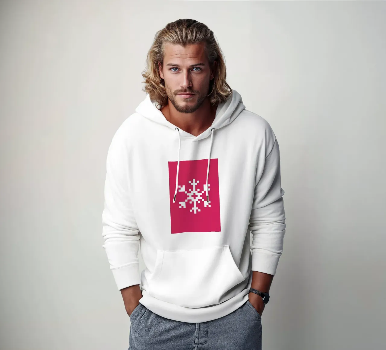 Pink Snowflake 2 felpa con cappuccio da Studio One
