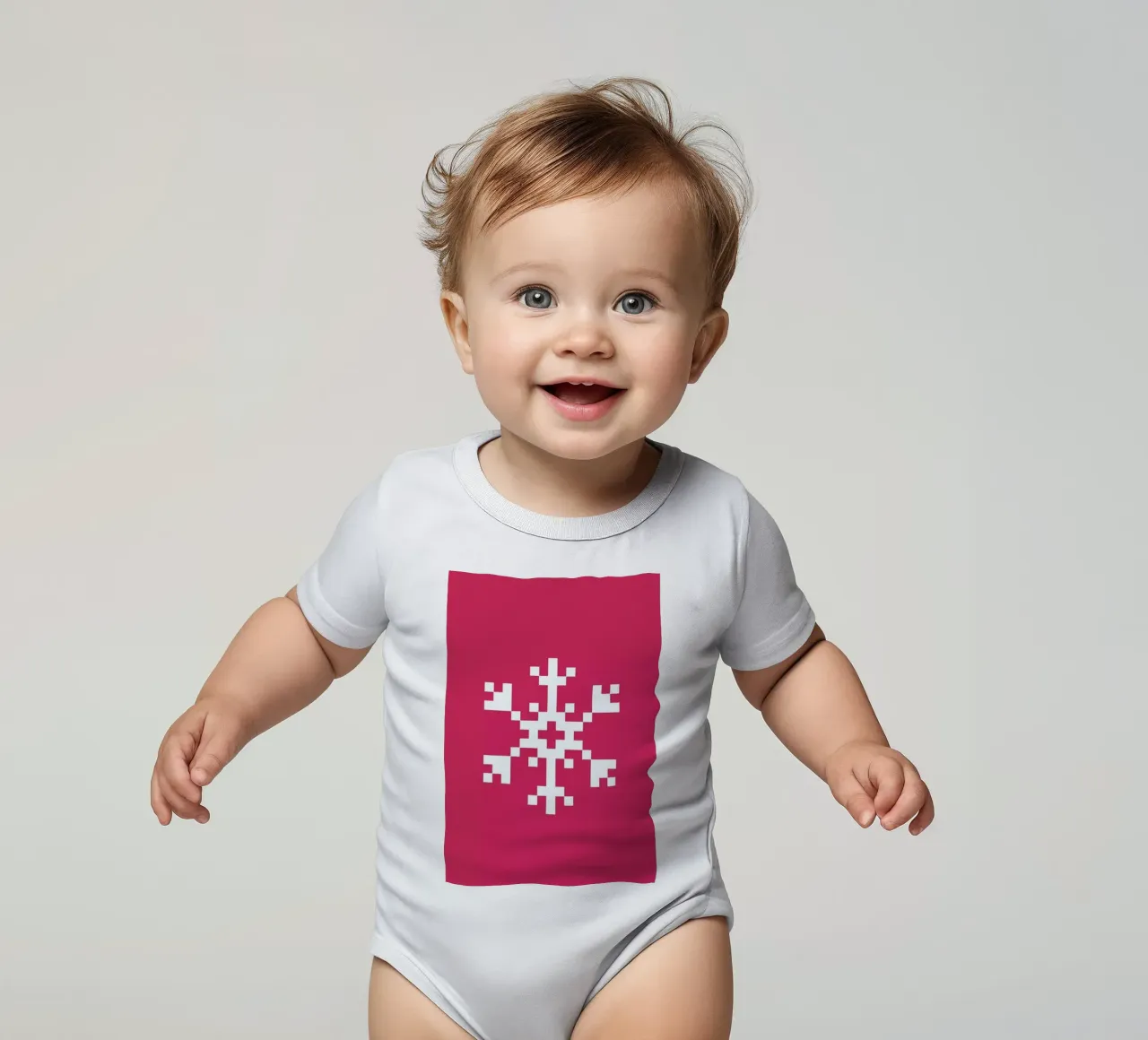 Pink Snowflake 2 body neonato maniche corte da Studio One
