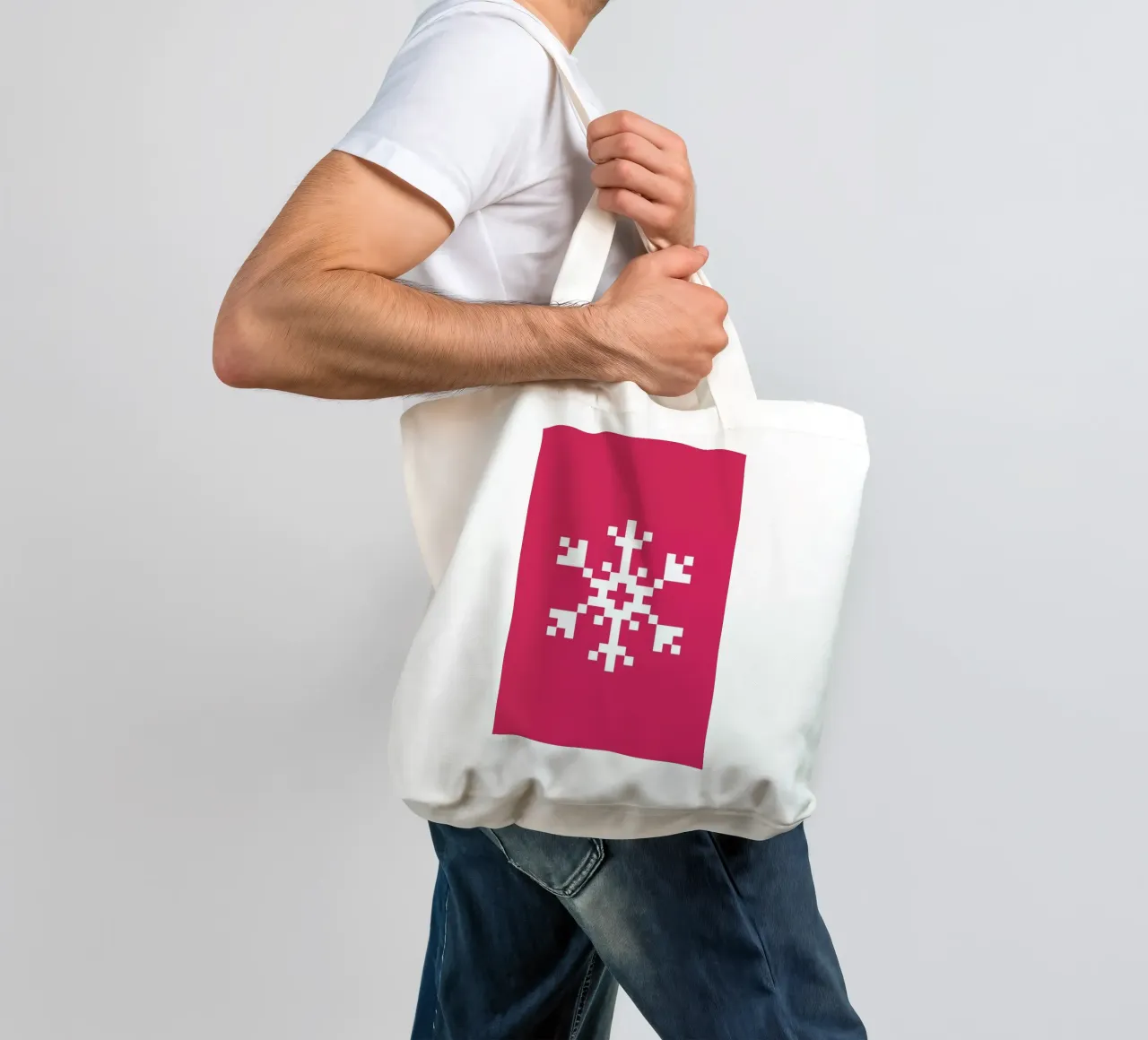 Pink Snowflake 2 borsa in juta da Studio One