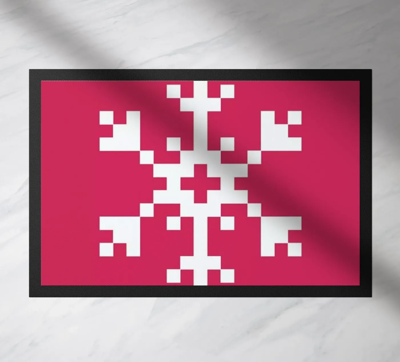 Pink Snowflake 2 doormat by Studio One
